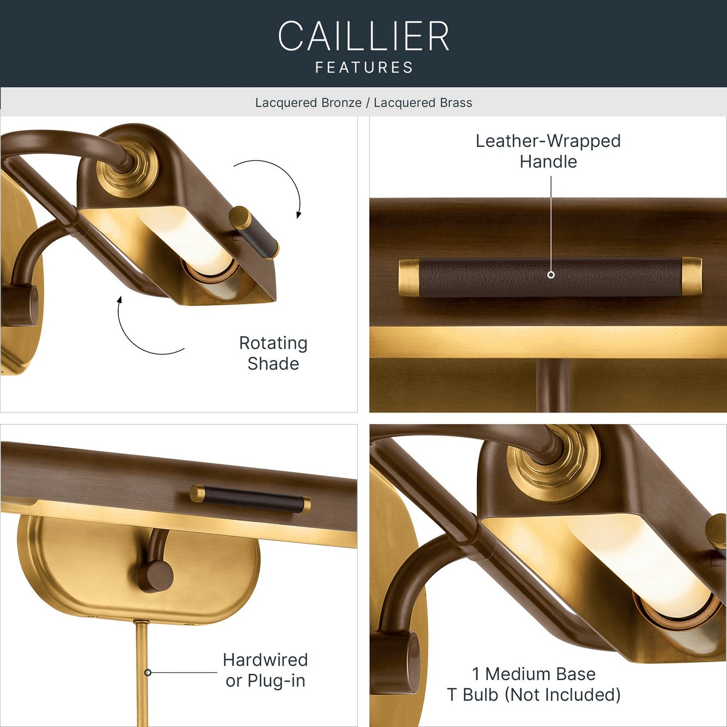 KICHLER 52819LBZ Caillier One Light Picture Light