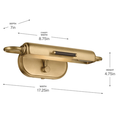 KICHLER 52819LBR Caillier One Light Picture Light