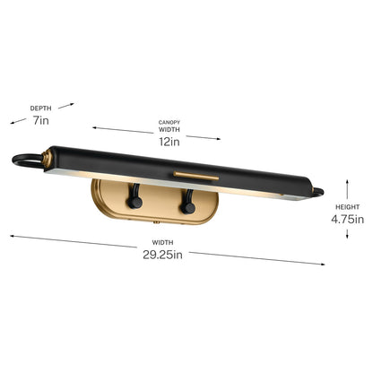 KICHLER 52820BK Caillier Two Light Picture Light