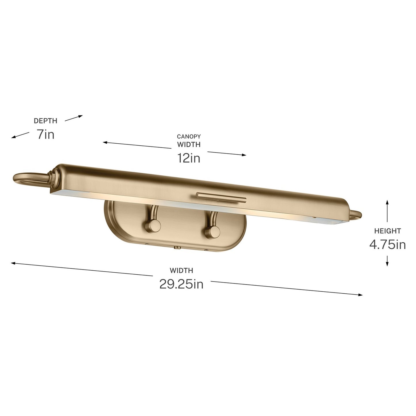 KICHLER 52820CPZ Caillier Two Light Picture Light