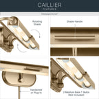 KICHLER 52821CPZ Caillier Three Light Picture Light