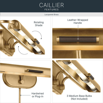 KICHLER 52821LBR Caillier Three Light Picture Light