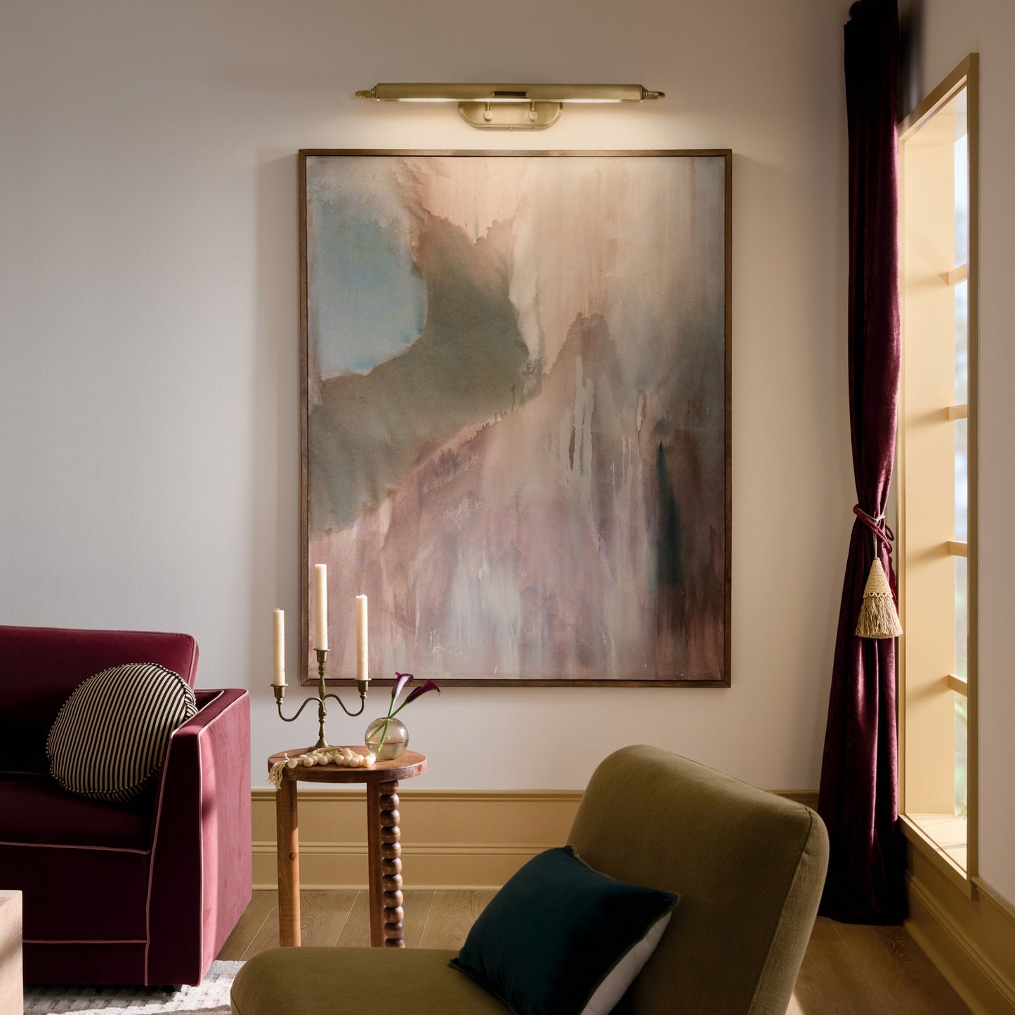 KICHLER 52821LBR Caillier Three Light Picture Light