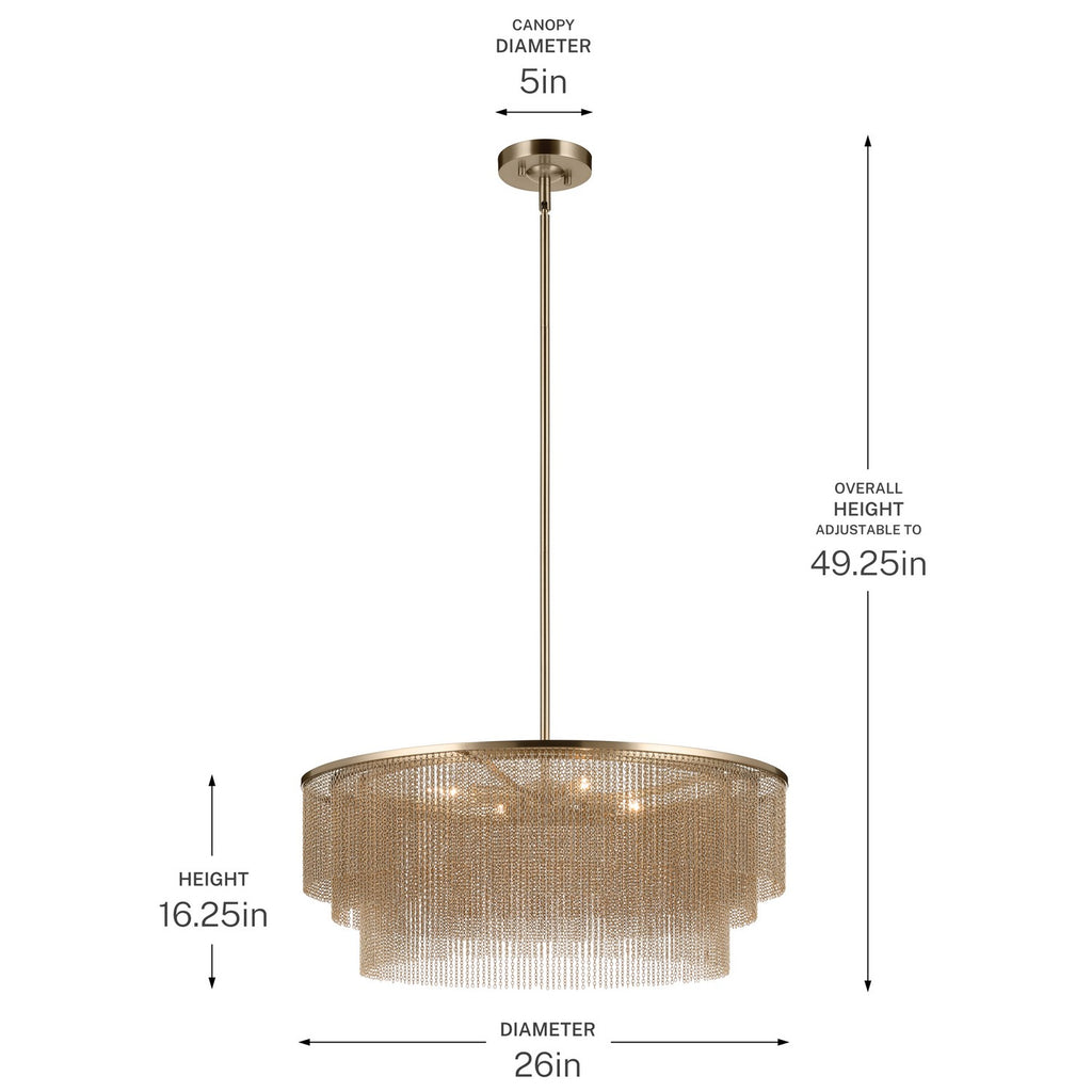 KICHLER 52823CPZ Khaite Four Light Chandelier