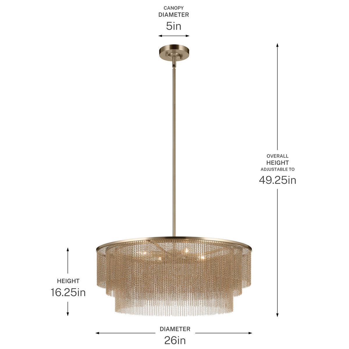 KICHLER 52823CPZ Khaite Four Light Chandelier