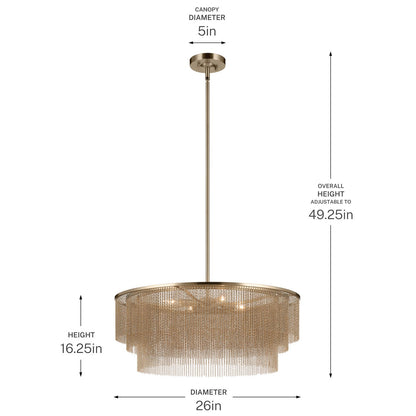 KICHLER 52823CPZ Khaite Four Light Chandelier