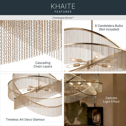 KICHLER 52824CPZ Khaite Six Light Chandelier