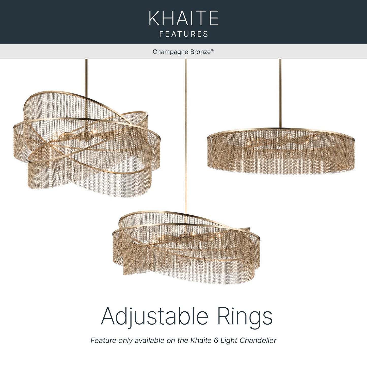 KICHLER 52824CPZ Khaite Six Light Chandelier