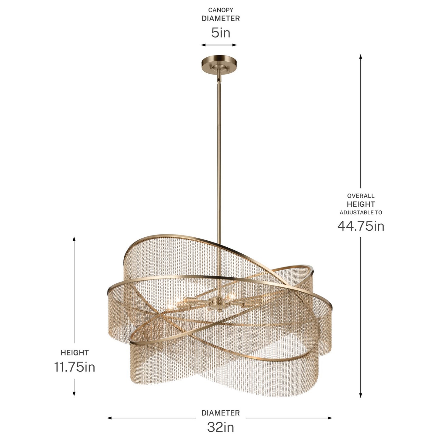 KICHLER 52824CPZ Khaite Six Light Chandelier