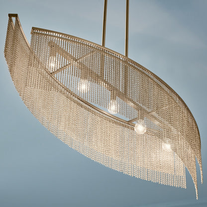 KICHLER 52825CPZ Khaite Five Light Linear Chandelier