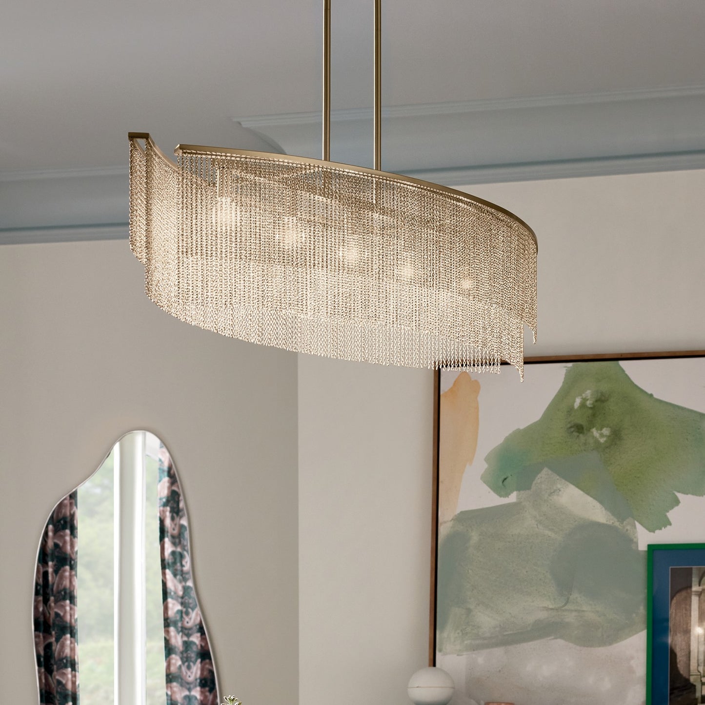 KICHLER 52825CPZ Khaite Five Light Linear Chandelier