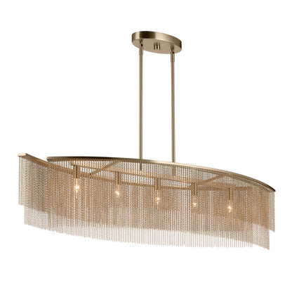 KICHLER 52825CPZ Khaite Five Light Linear Chandelier