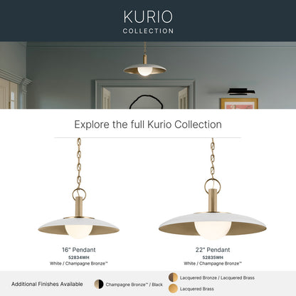 KICHLER 52835WH Kurio One Light Pendant