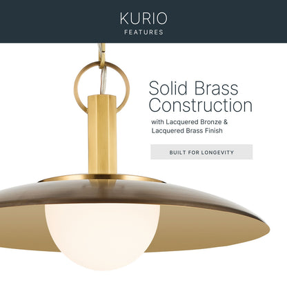 KICHLER 52835LBZ Kurio One Light Pendant