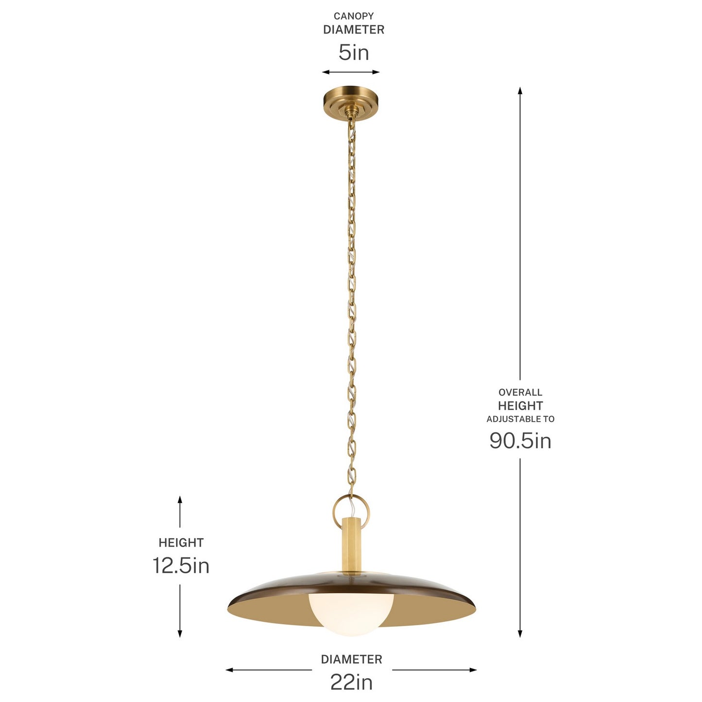 KICHLER 52835LBZ Kurio One Light Pendant