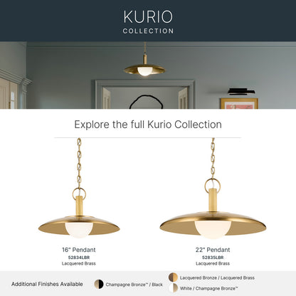 KICHLER 52835LBR Kurio One Light Pendant