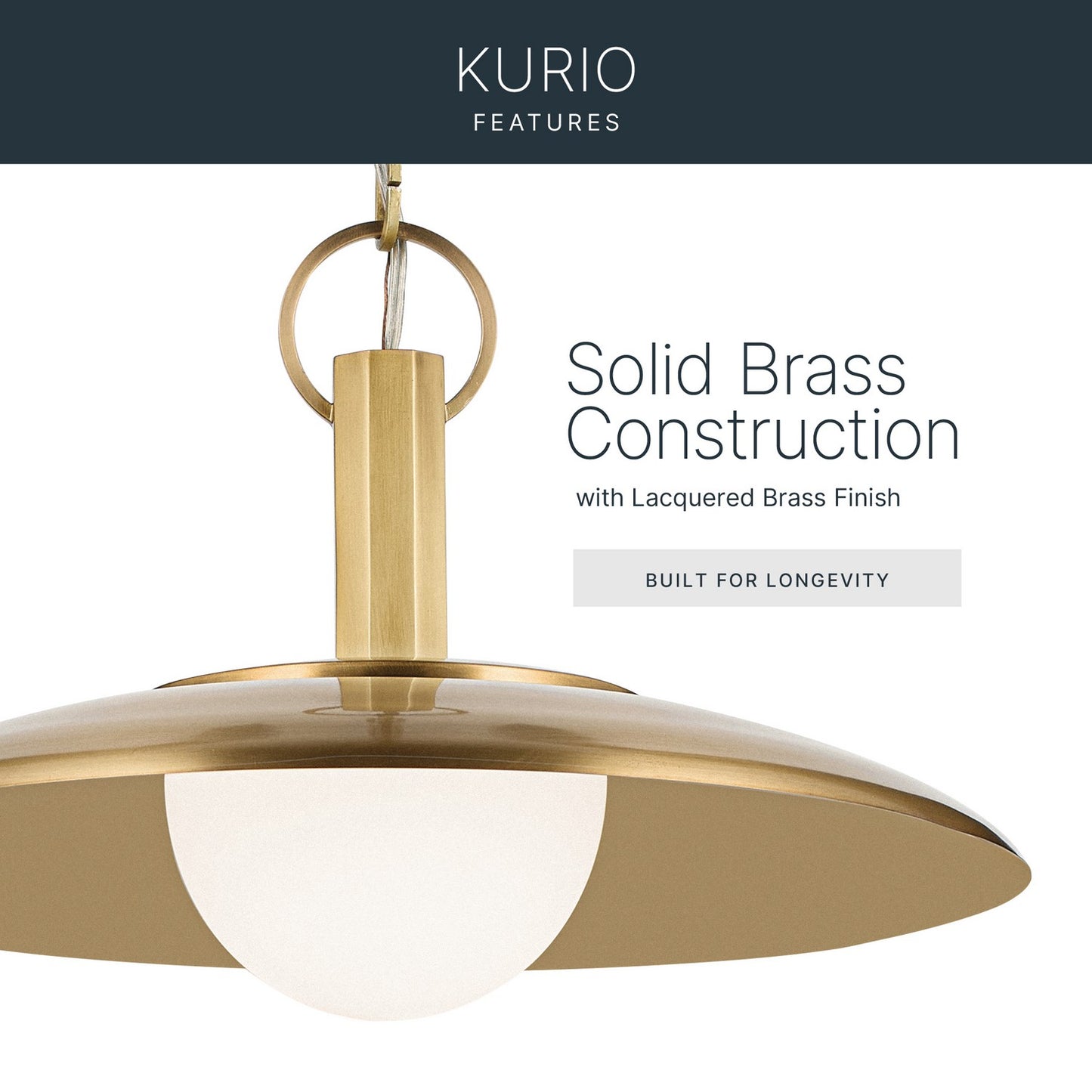 KICHLER 52835LBR Kurio One Light Pendant