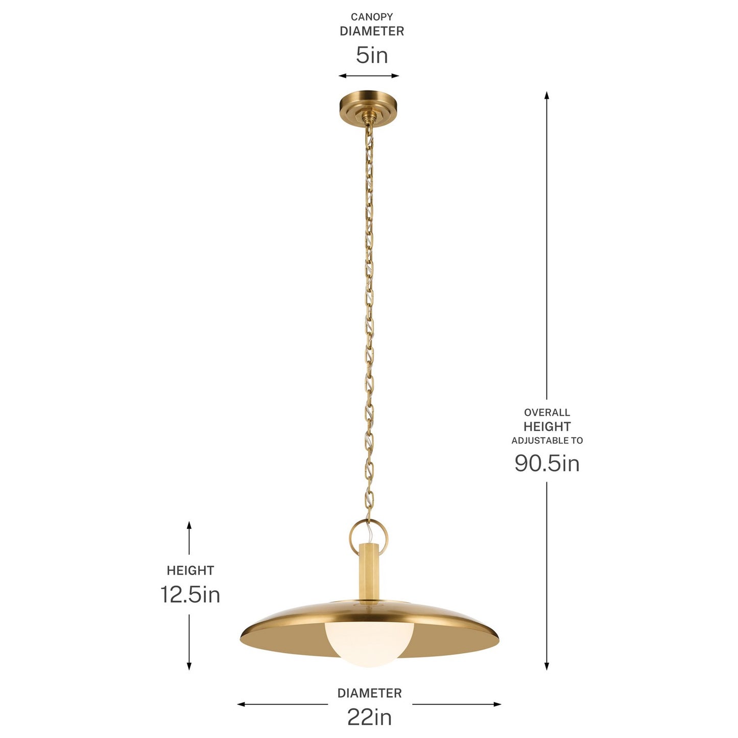 KICHLER 52835LBR Kurio One Light Pendant