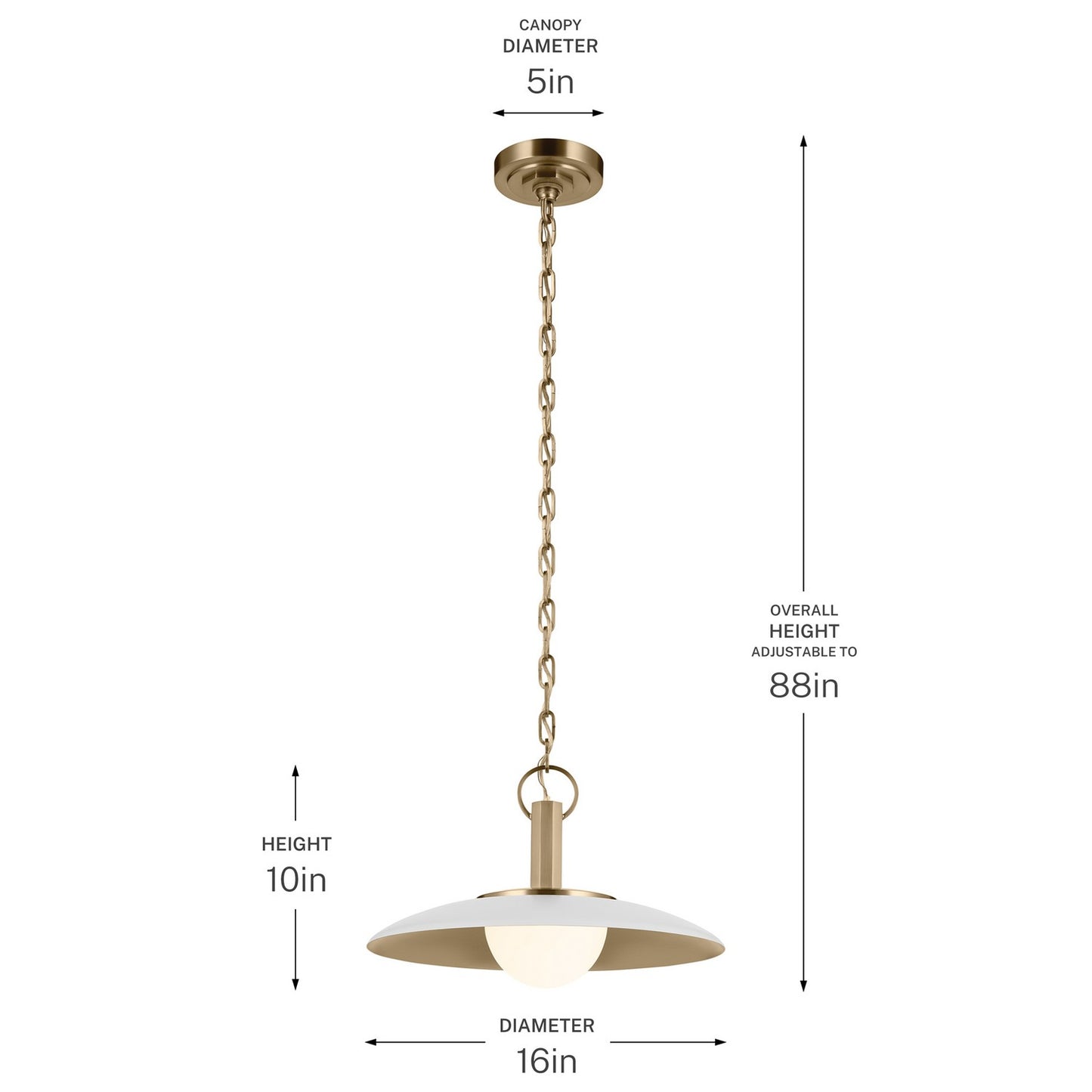 KICHLER 52834WH Kurio One Light Pendant