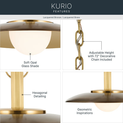 KICHLER 52834LBZ Kurio One Light Pendant