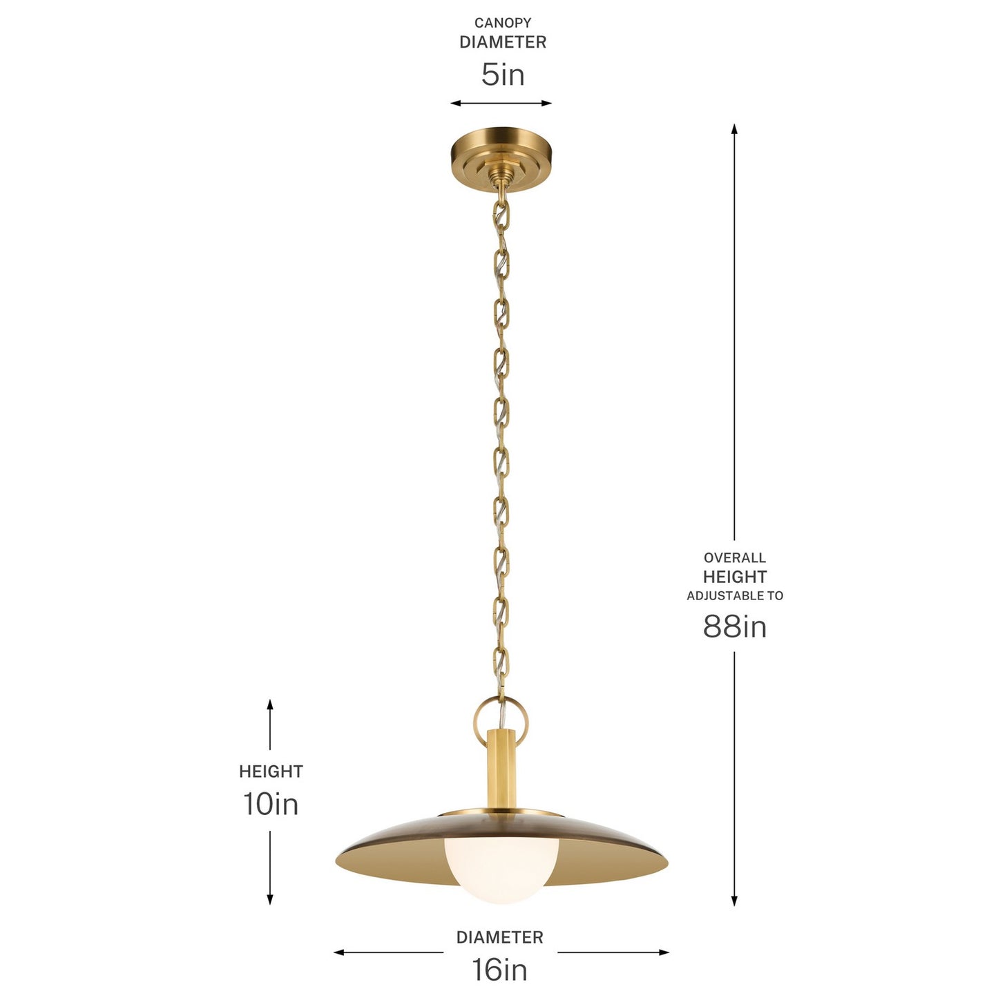 KICHLER 52834LBZ Kurio One Light Pendant