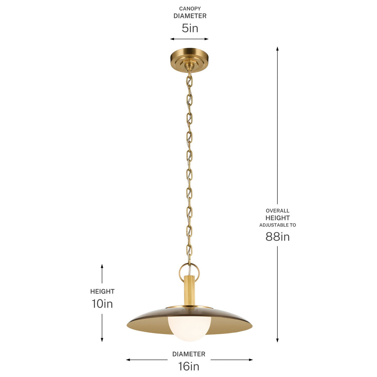 KICHLER 52834LBZ Kurio One Light Pendant
