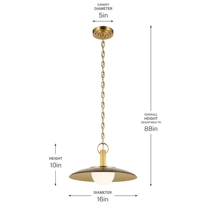 KICHLER 52834LBZ Kurio One Light Pendant