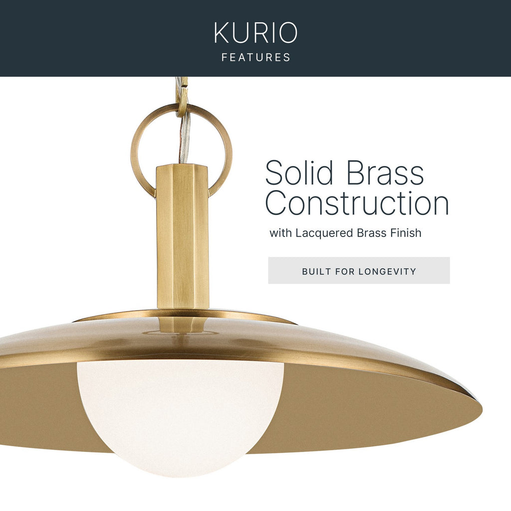 KICHLER 52834LBR Kurio One Light Pendant