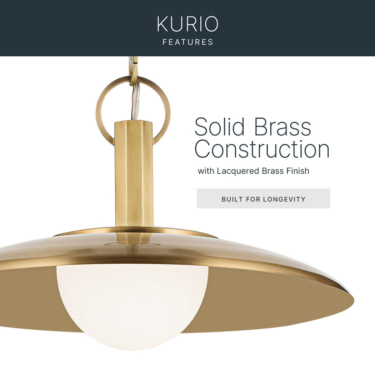 KICHLER 52834LBR Kurio One Light Pendant