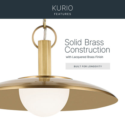 KICHLER 52834LBR Kurio One Light Pendant