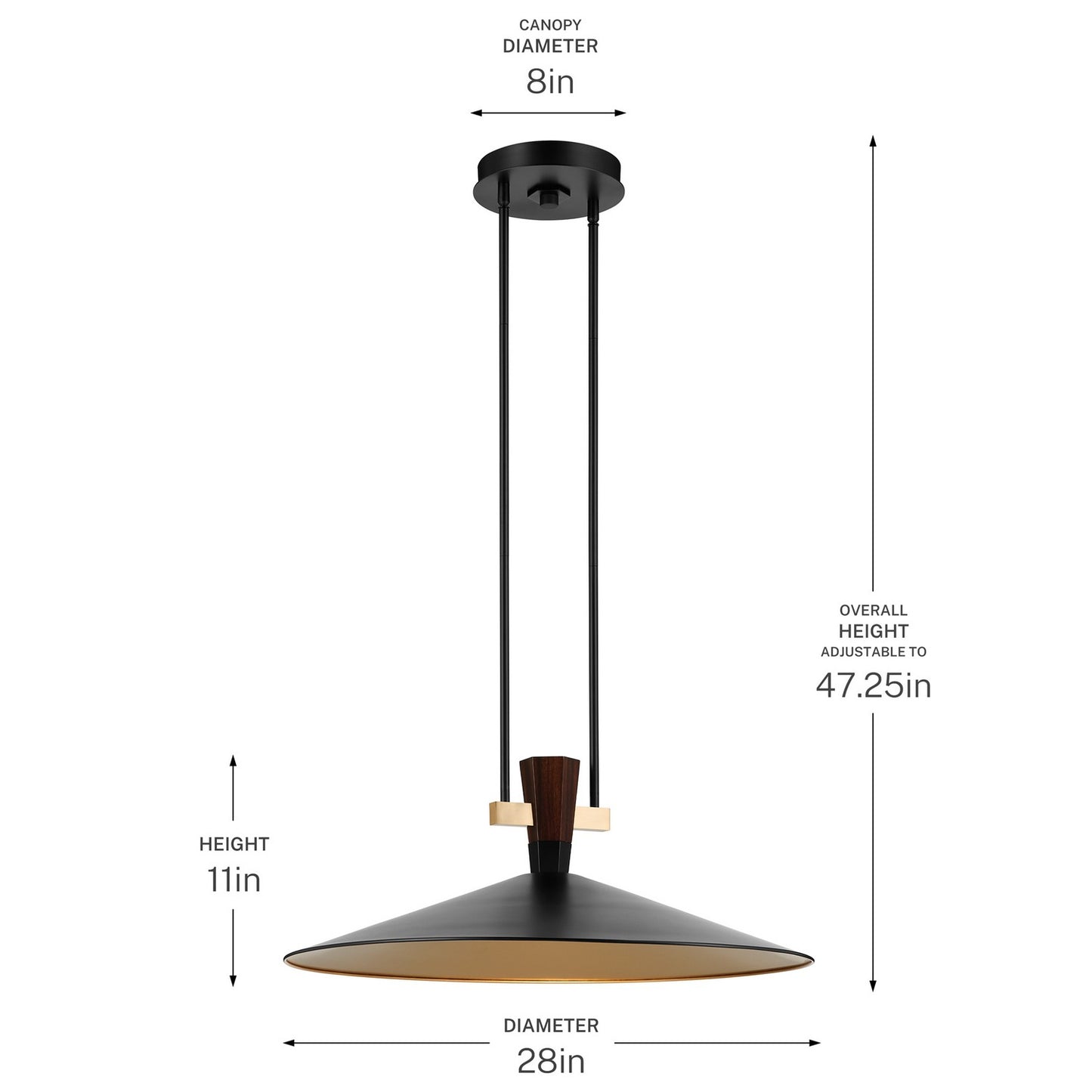 KICHLER 52833BKLED Tenon One Light Pendant