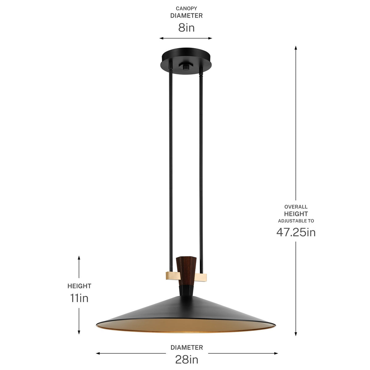 KICHLER 52833BKLED Tenon One Light Pendant