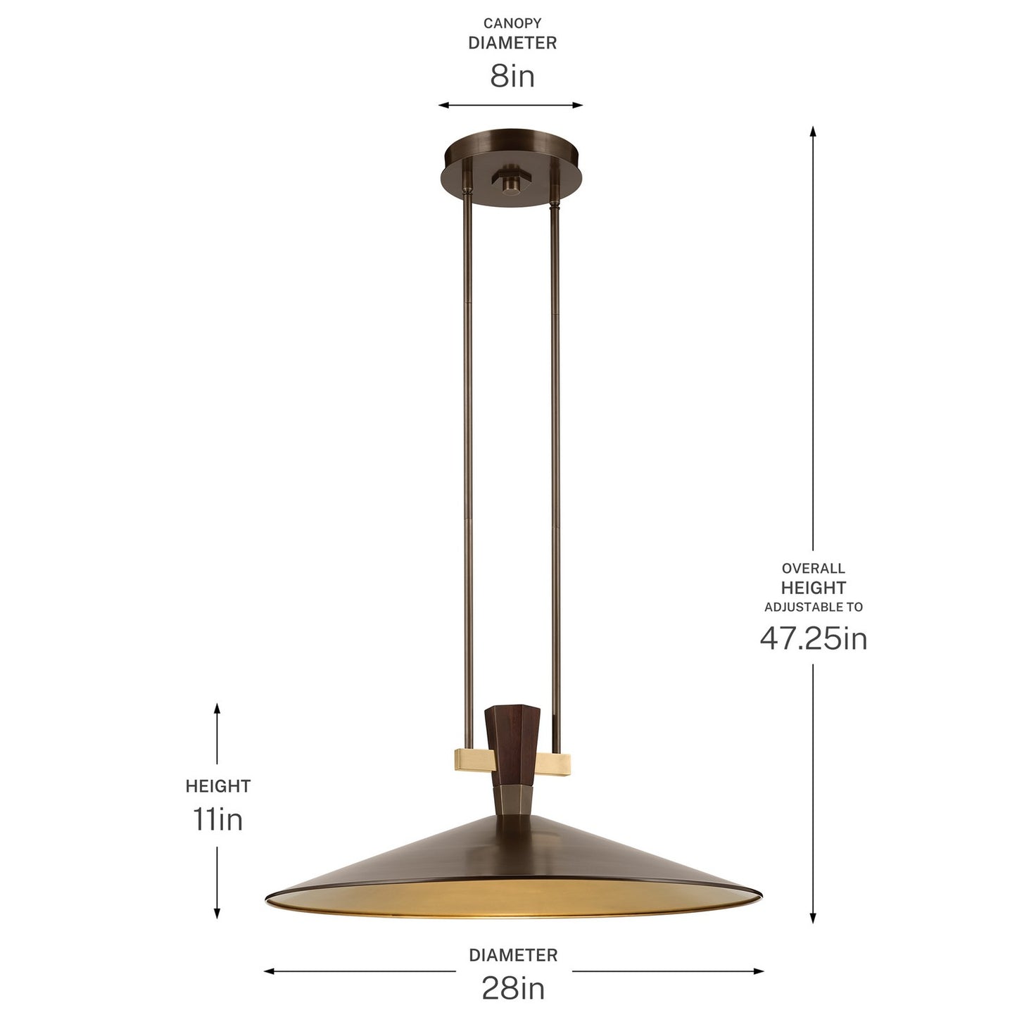 KICHLER 52833LBZLED Tenon One Light Pendant