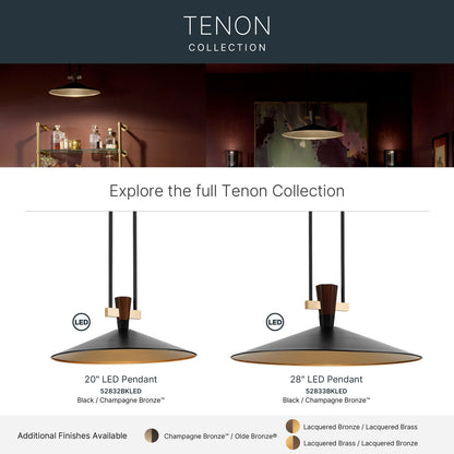 KICHLER 52832BKLED Tenon One Light Pendant