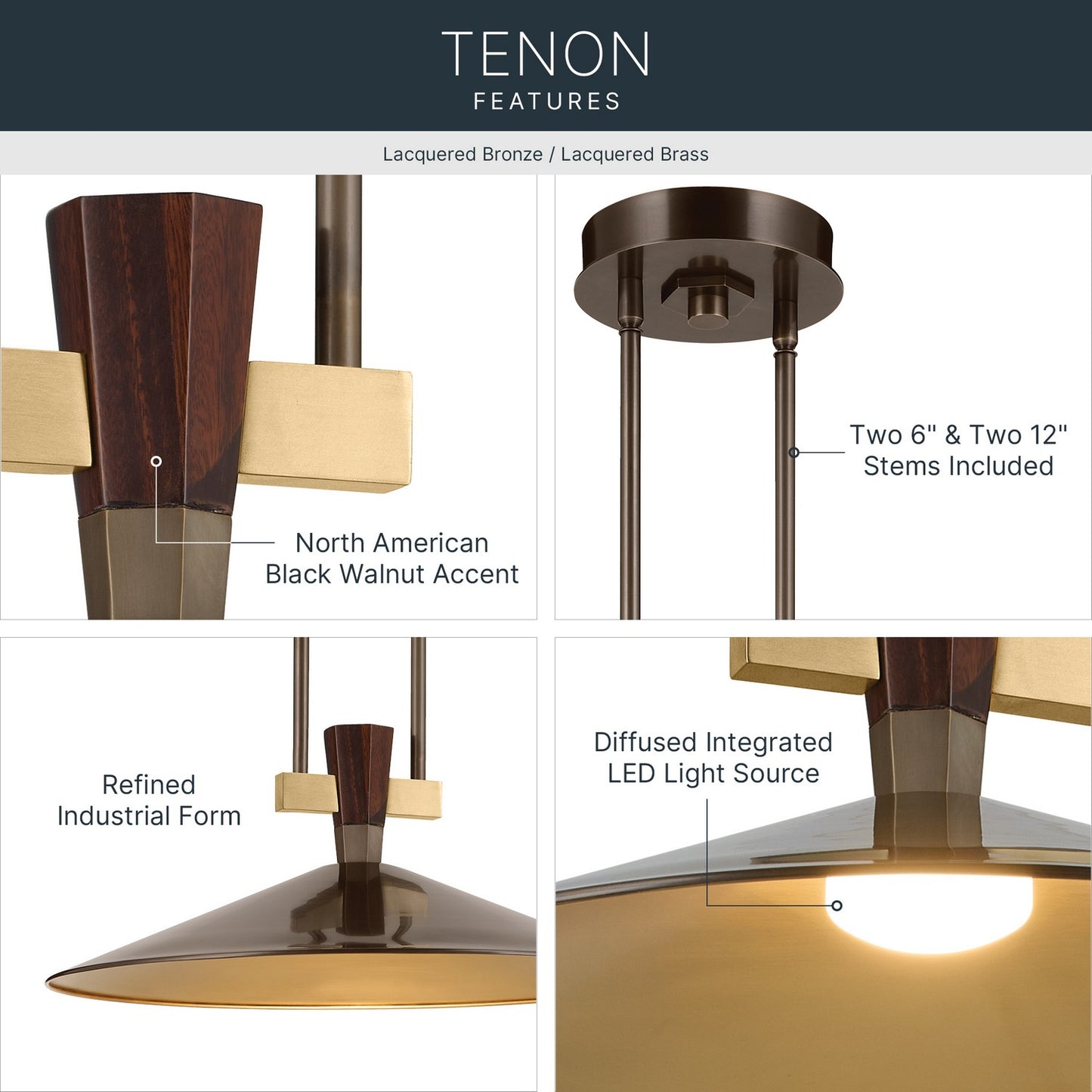 KICHLER 52832LBZLED Tenon One Light Pendant