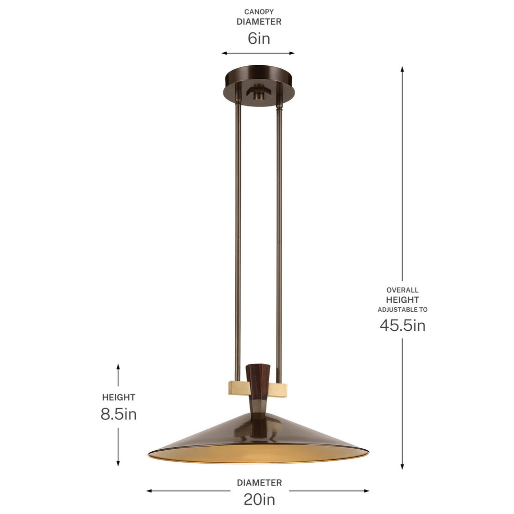 KICHLER 52832LBZLED Tenon One Light Pendant