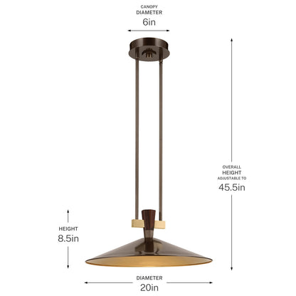 KICHLER 52832LBZLED Tenon One Light Pendant