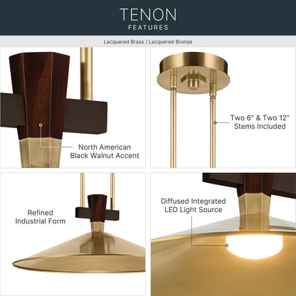 KICHLER 52832LBRLED Tenon One Light Pendant