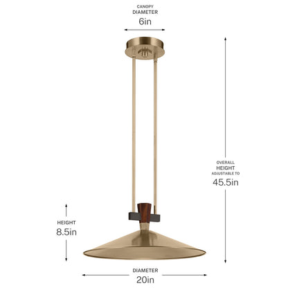 KICHLER 52832CPZLED Tenon One Light Pendant