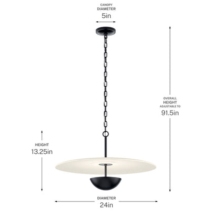 KICHLER 52829BKLED Mikale One Light Pendant