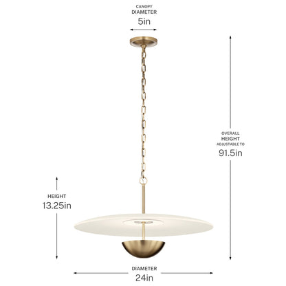 KICHLER 52829CPZLED Mikale One Light Pendant