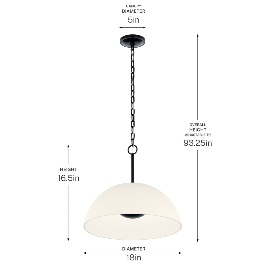 KICHLER 52828BKLED Mikale One Light Pendant