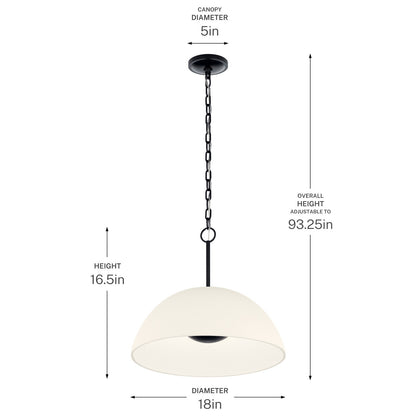 KICHLER 52828BKLED Mikale One Light Pendant