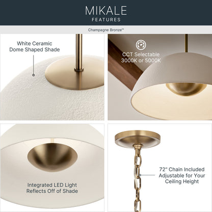 KICHLER 52828CPZLED Mikale One Light Pendant