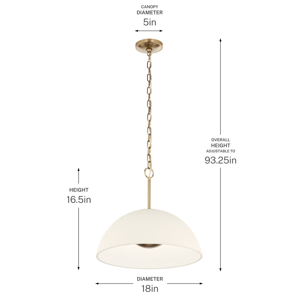 KICHLER 52828CPZLED Mikale One Light Pendant