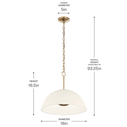 KICHLER 52828CPZLED Mikale One Light Pendant