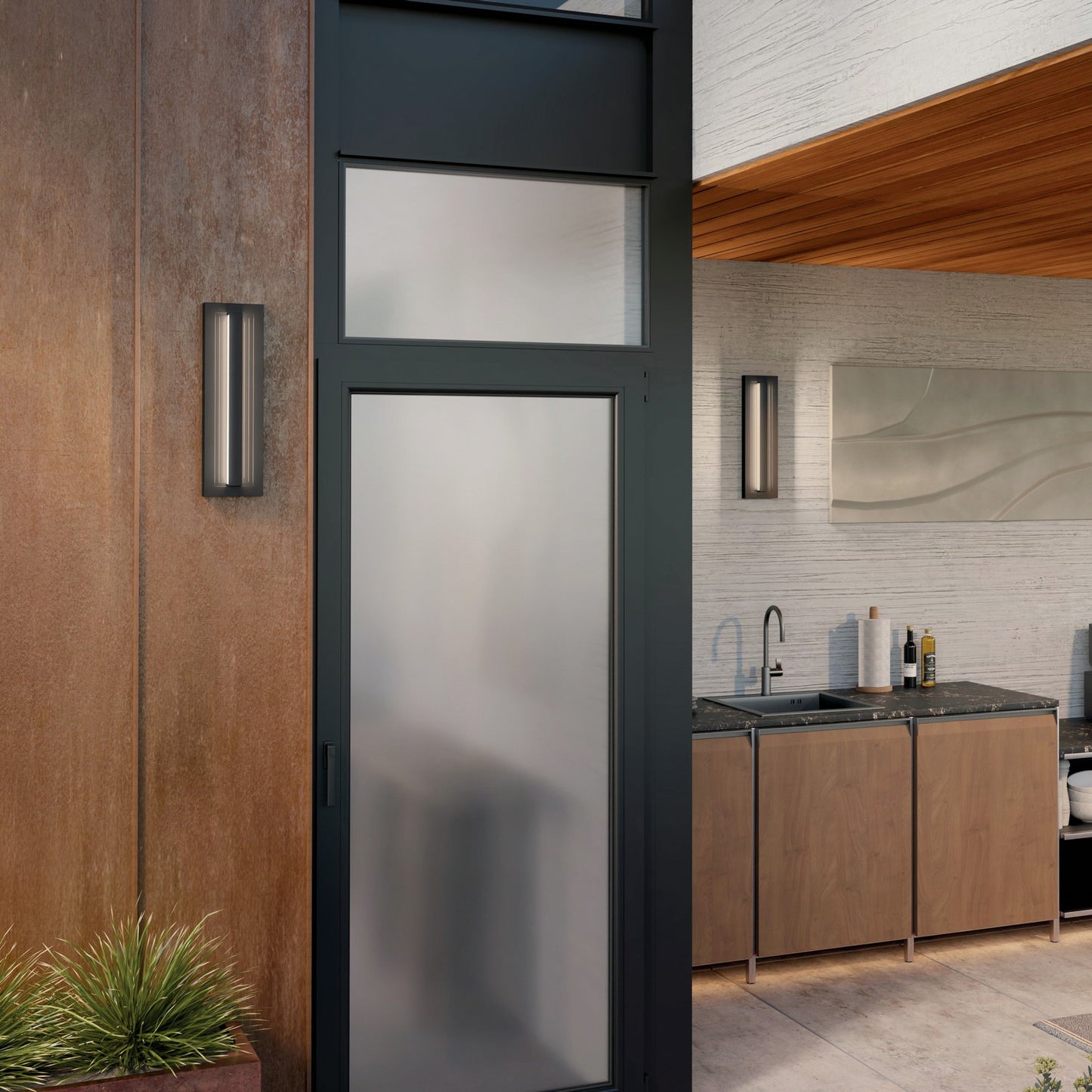 KICHLER 59169BKLED Arik Led Outdoor Wall Mount