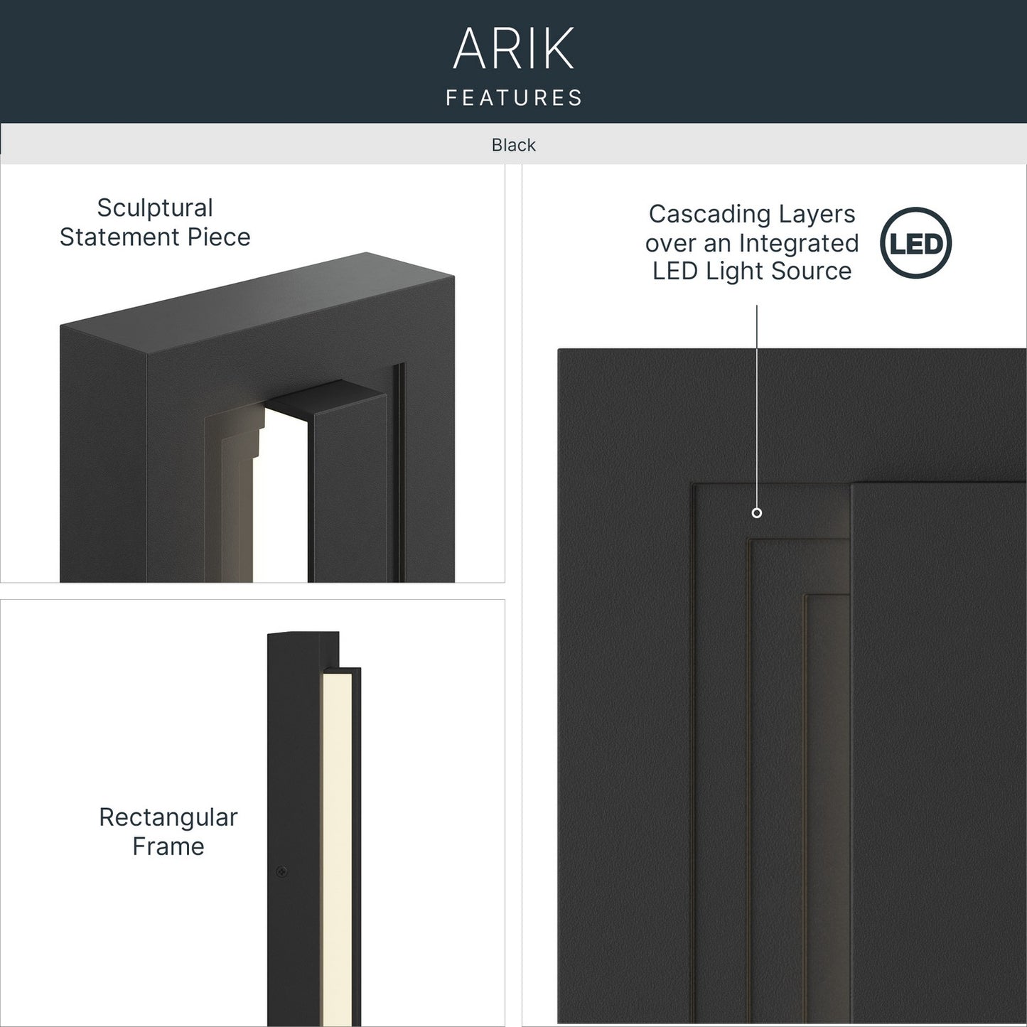 KICHLER 59171BKLED Arik Led Outdoor Wall Mount