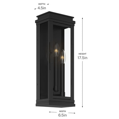 KICHLER 59163BK Lundon Three Light Outdoor Wall Mount