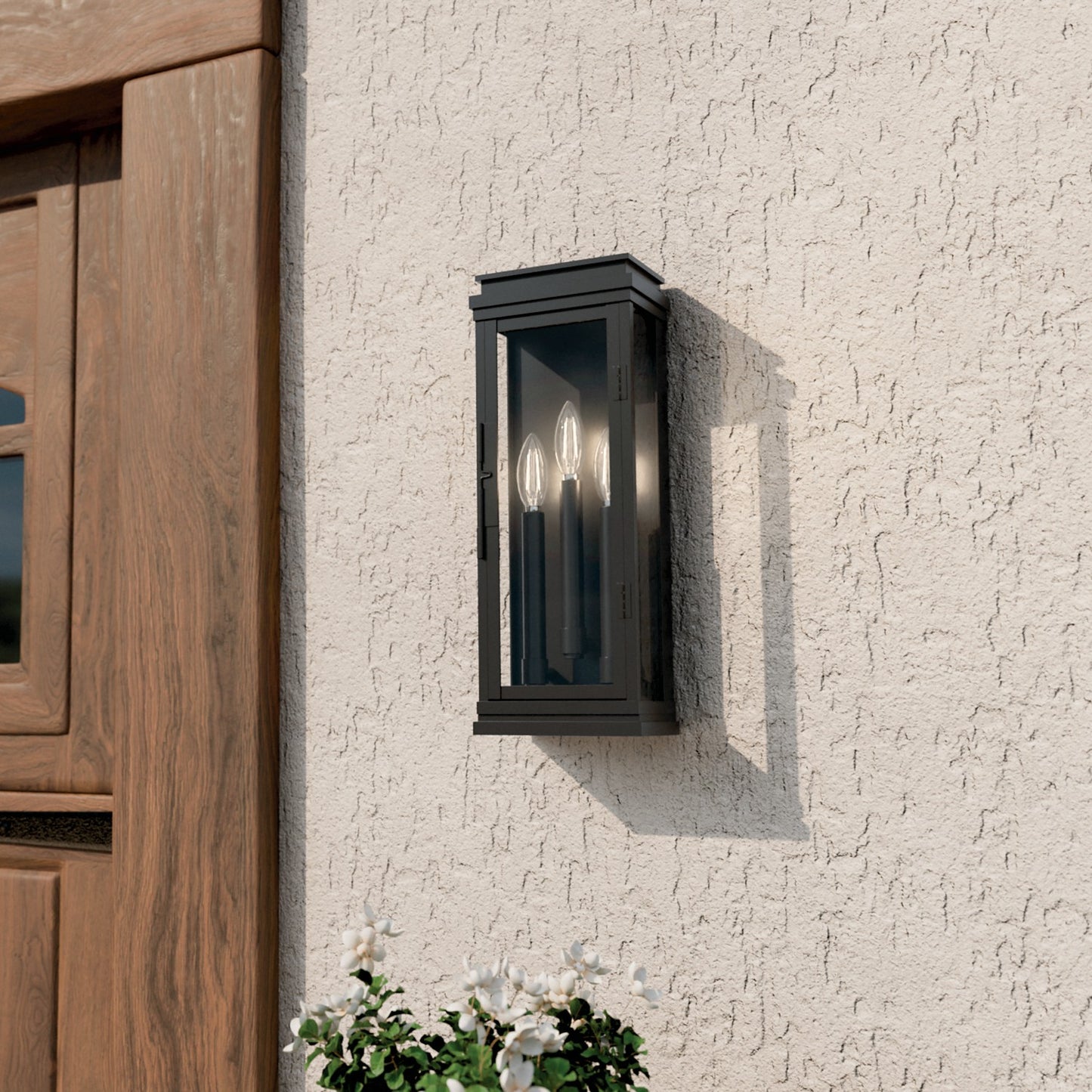 KICHLER 59163BK Lundon Three Light Outdoor Wall Mount
